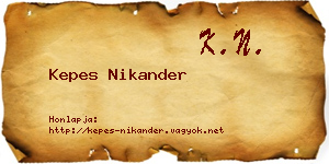Kepes Nikander névjegykártya
